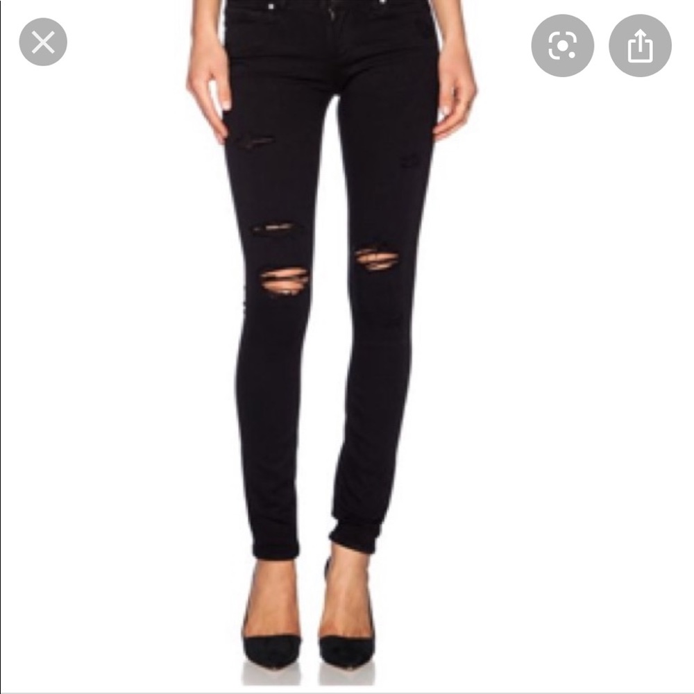 Paige black ripped skinny jeans